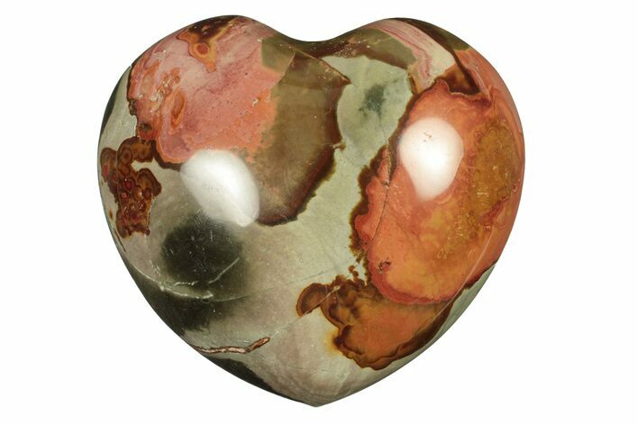 Wide, Polychrome Jasper Heart - Madagascar #278003